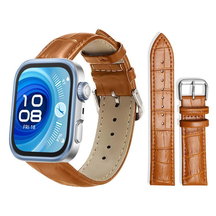 xDfind pulsera de cuero con botón de bambú para Huawei Watch Fit 4 Pro / Fit 4 / Fit 3 20mm
