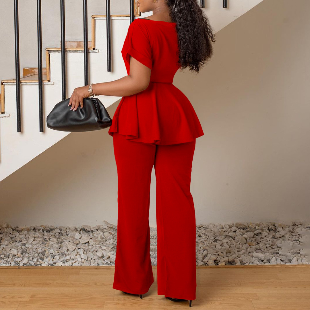 490g Weight Short Sleeve Sleeve Length Spandex, Polyester Fabric Type Pant Co-ord Set Sets Type 2 Piece Set Quantity Daily Occasion Round Neck Neckline Comfort Function Regular Fit Fit Type Solid Color Pattern Summer Season Women'S Gender Vacation Style Daily Women'S Vacation Solid Color Spandex Polyester Pant Co-ord Set Pants Sets