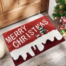 卡通圣诞浴室地垫卫生间吸水防滑脚垫仿羊绒玄关门垫耐脏客厅地毯