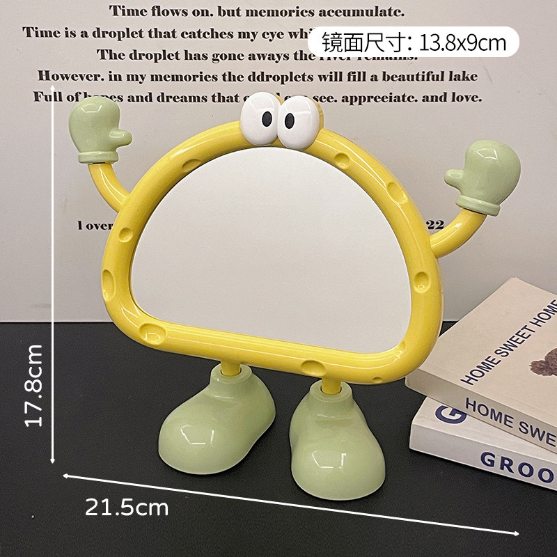 Espejo de maquillaje de escritorio de pie pequeño lindo dormitorio de escritorio doméstico dormitorio de maquillaje de maquillaje de alta definición espejo pequeño