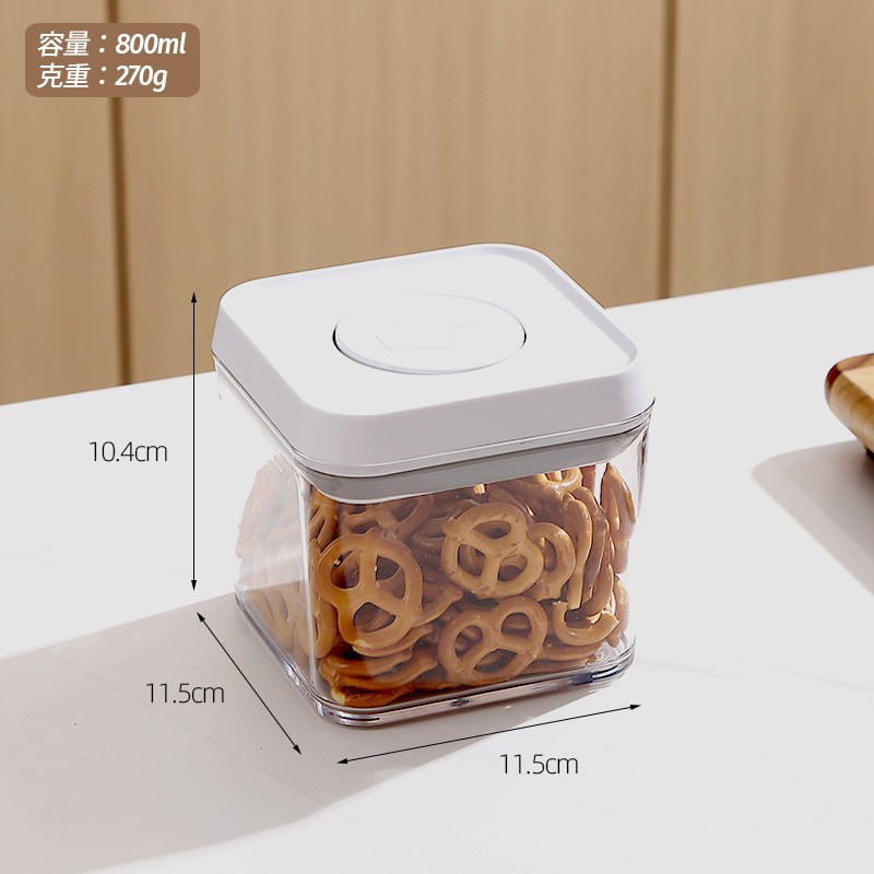Botella de perilla doméstica de camellia, lata de almacenamiento de bocadillos, caja de preservación transparente con cubierta, caja de sellado de plástico, almacenamiento de cocina