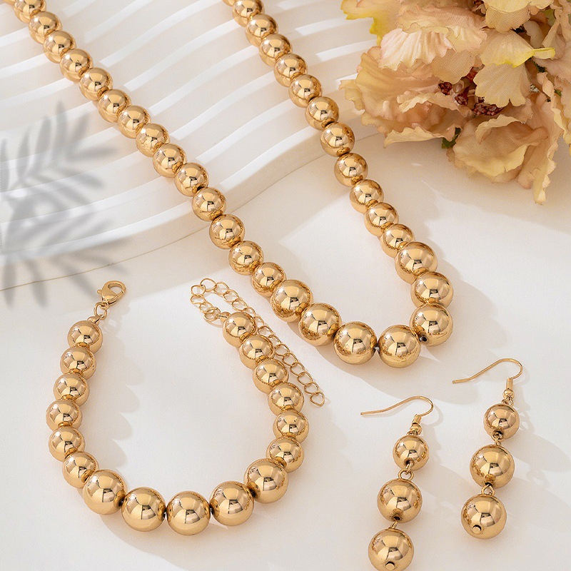 Cyber Stil Perlenkette Armband Und Ouerring Set Modesch_voghion.com