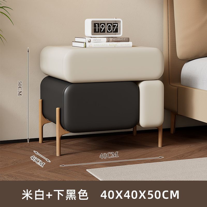 Mesita de noche minimalista italiana 2024 nuevo armario de almacenamiento de cama de dormitorio moderno simple de madera maciza de lujo ligero de alta gama