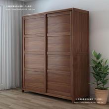 品质实木北欧风实木衣柜推拉门衣橱衣柜家用卧室多层大容量大小户