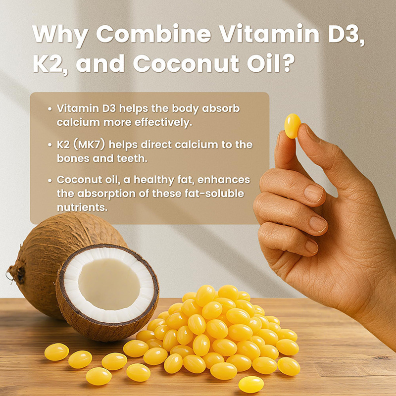 跨境爆款 维生素D3&K2软胶囊Vitamin D3&K2椰子油软胶囊源头工厂|undefined