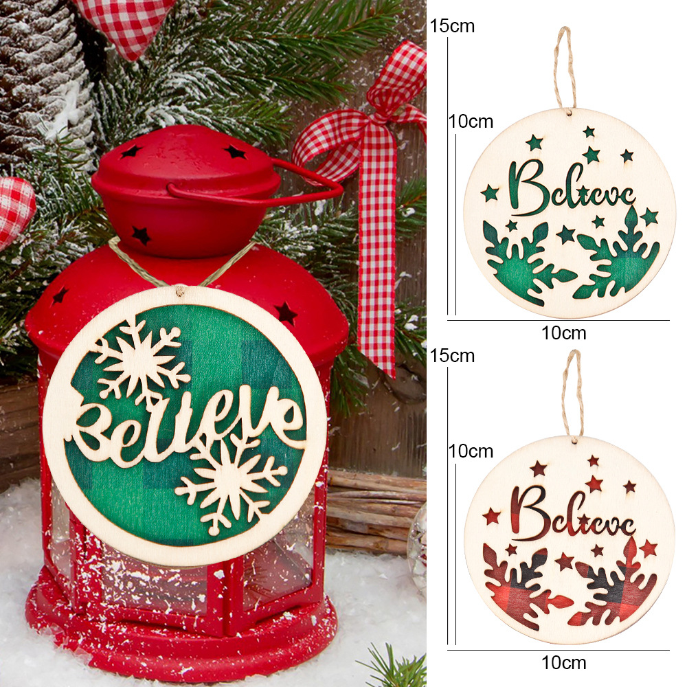 Christmas Wooden Door Plate Pendant Interior Decoration Party Decoration Christmas Decorations Wooden Plate Hanging Ornament_voghion.com