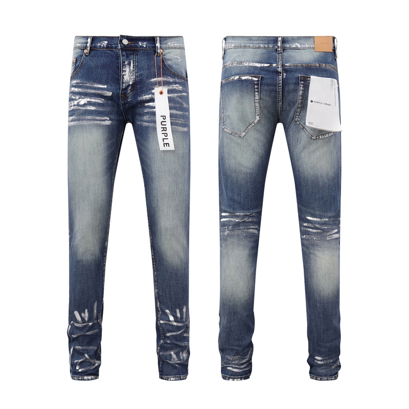 PURPLE BRAND JEANS美潮高街男士休闲破洞设计款修身显瘦牛仔长裤|undefined