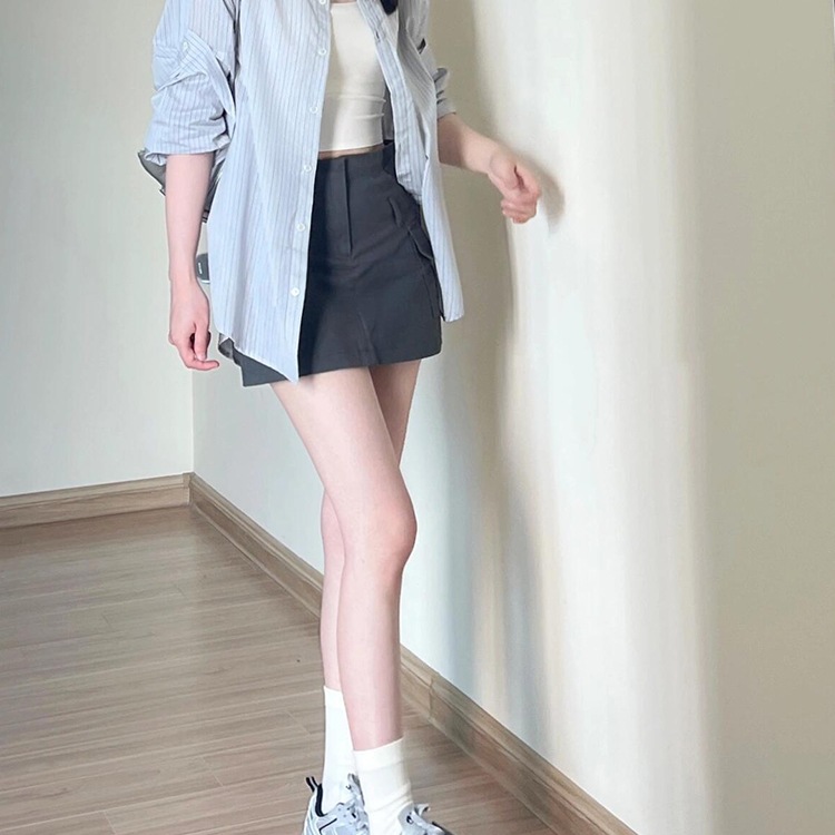 高腰显瘦a字包臀短裙子美式辣妹工装半身裙裤女秋新款设计感复古