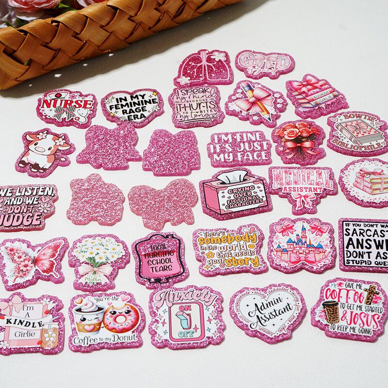 2025 new cross-border hot acrylic resin patch shiny bottom GT-299102 jewelry