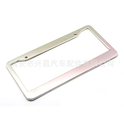 U.S. aluminum alloy black U.S. U.S. car license plate frame cross-border license plate frame car modification to adapt to UV technology (License plate holder/license plate holder) - silver