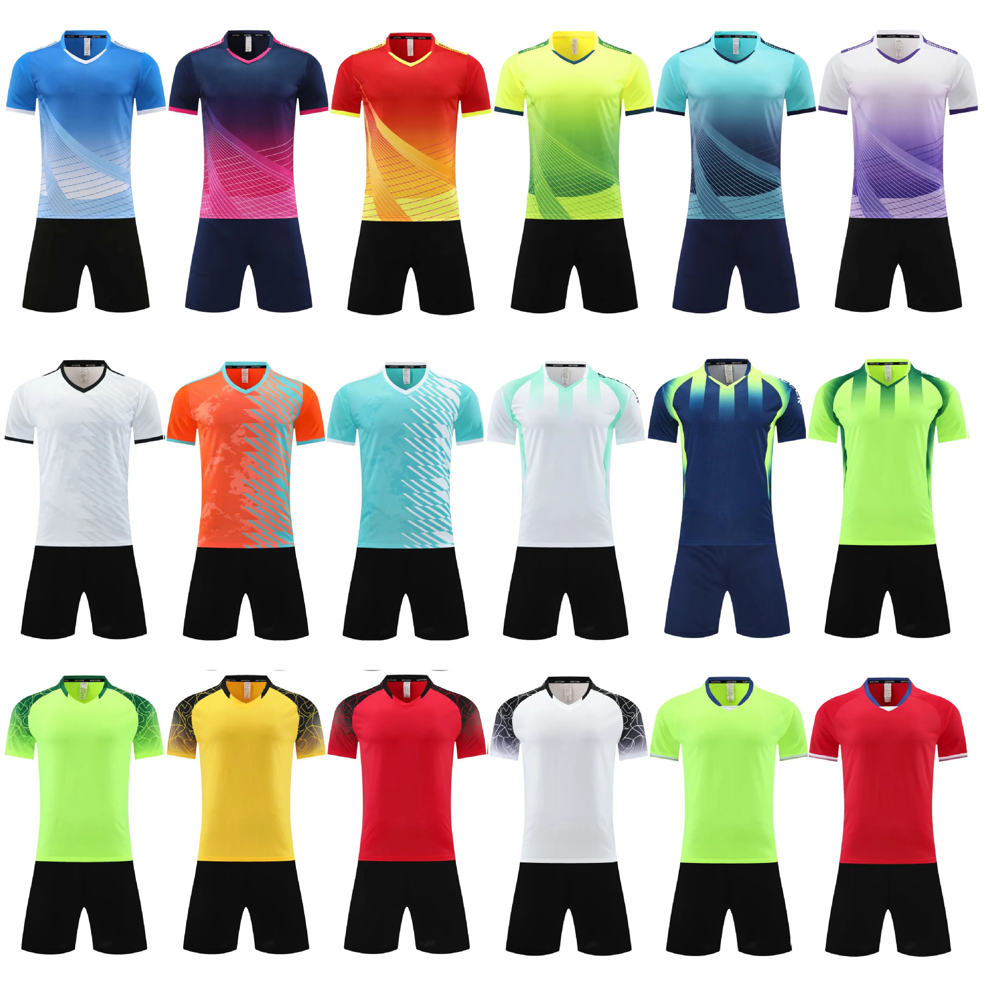 Wholesale Children's Football Clothes suit Men's Printed Adult Game Training Team Clothes Primary School Students Summer Short Sleeve Jersey