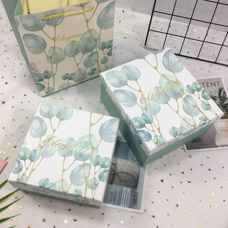 禮盒禮品包裝盒簡約長方形燙金盒 節日送禮伴手口紅鞋子盒