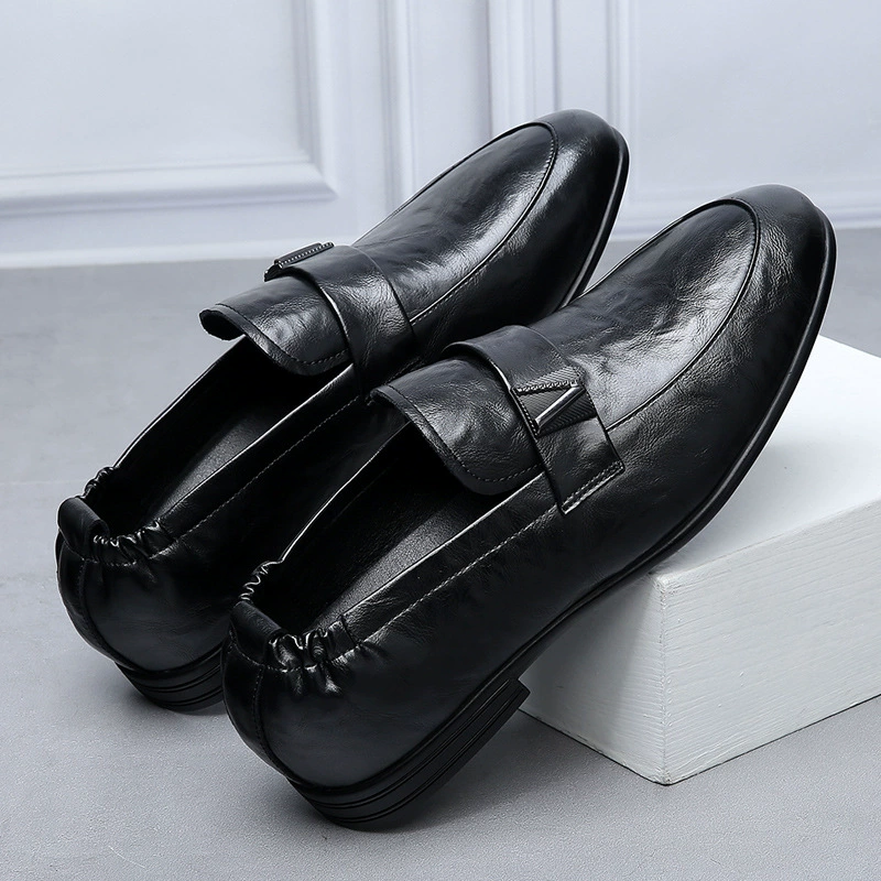 Elite classic suit for leather shoes, wedding shoes for black leather for leisure, soft sole, Korean style