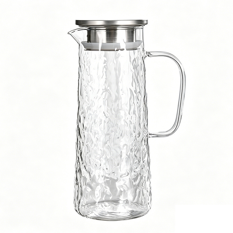 tetera de agua fría de vidrio tetera de agua fría tetera de burbujas frías resistentes a altas temperaturas domésticas almacenamiento de gran capacidad taza de agua fría tetera de tetera fría abierta