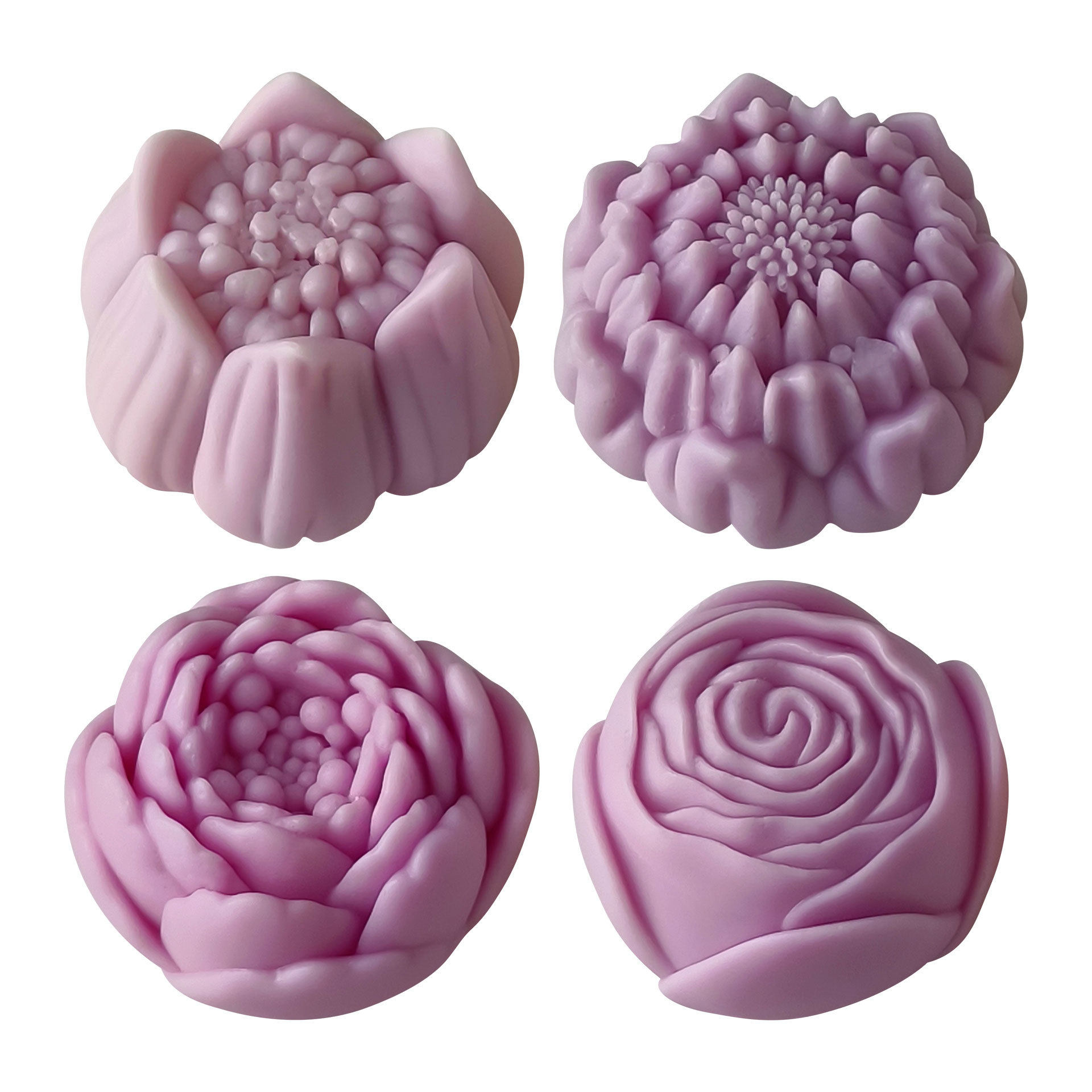Jiahuimei Molde de pastel de peonía Flor de bricolaje Vela de aromaterapia de flores Jabón hecho a mano Molde de silicona de piedra de expansión