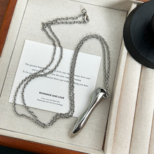 欧美极简花器毛衣链大牌明星同款艺术花瓶项链吊坠高级复古法式