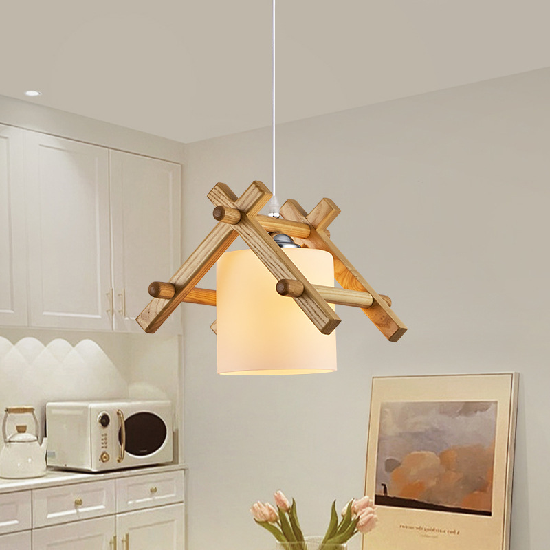 Estilo chino pequeño araña dormitorio madera maciza creativo restaurante japonés yoga estudio sushi restaurante pasillo balcón lámparas