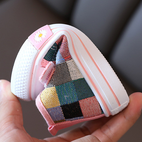 Children's Shoes  Spring and Autumn New Model Mid-sole Canvas Shoes for Girls and Boys, Soft Sole Anti-slip Baby Sneakers for Toddlers Learning to Walk