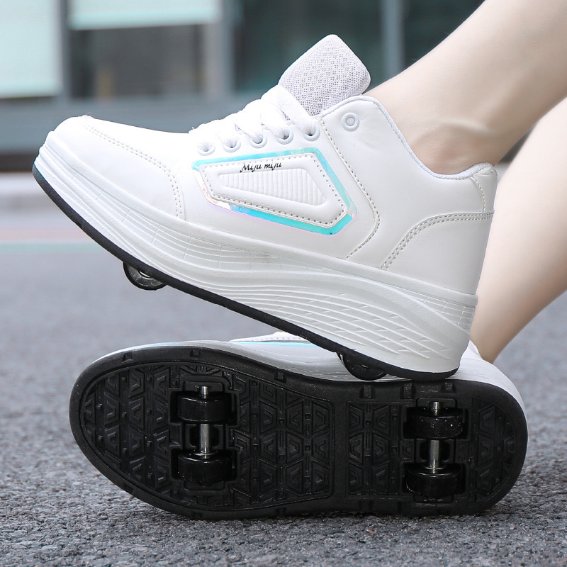 Roller skates for boys Invisible roller skates for kids New deformable student retractable wheel shoes_voghion.com