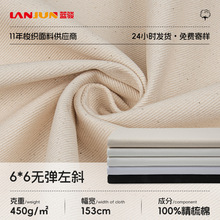 现货供应全棉6*6斜纹帆布450g特厚纱卡染色面料秋冬外套裤子面料
