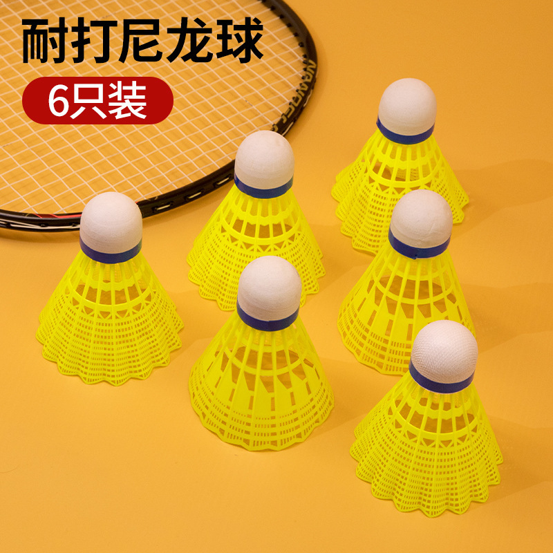 Bádminton luminoso, nailon, plástico, LED luminoso, colorido, resistente a la luz, pelota de adiestramiento al aire libre, competición, bádminton fuerte