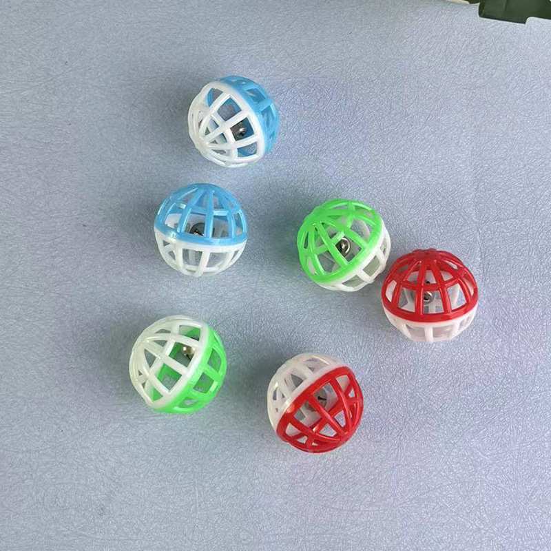 3.8cmプラスチック透かし彫りテニスペット用品2色ベルボール猫玩具ペット交流ベルボール|undefined