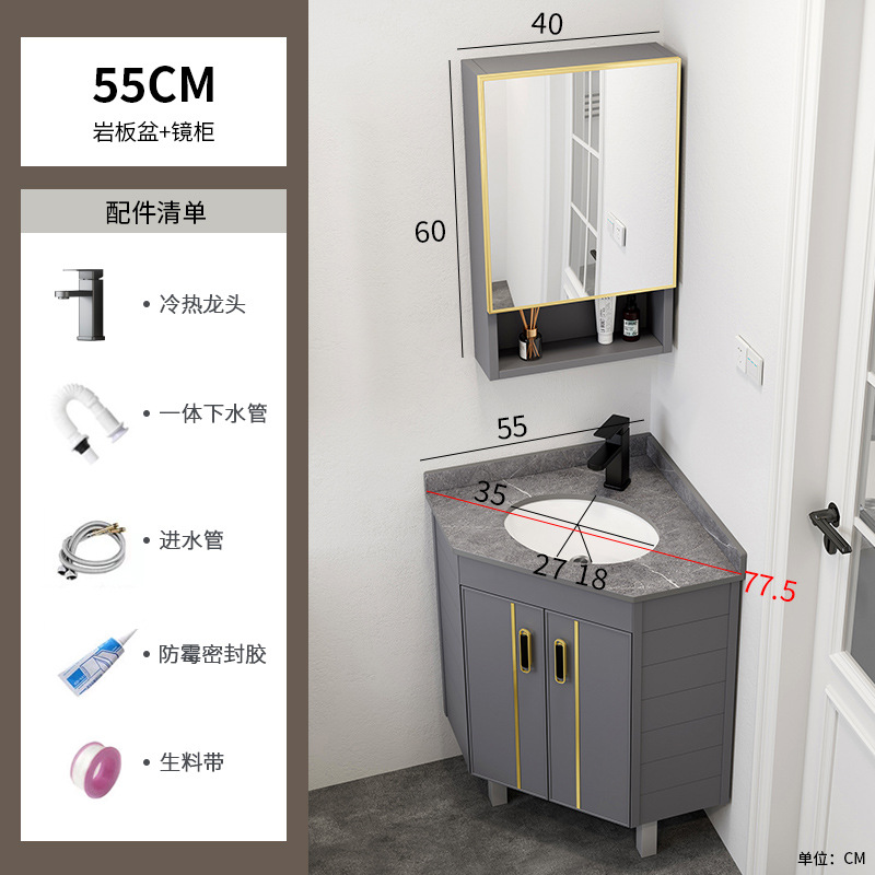 gabinete de baño de aluminio espacial tipo piso combinado tipo pequeño baño lavabo de triángulo lavabo esquina lavabo