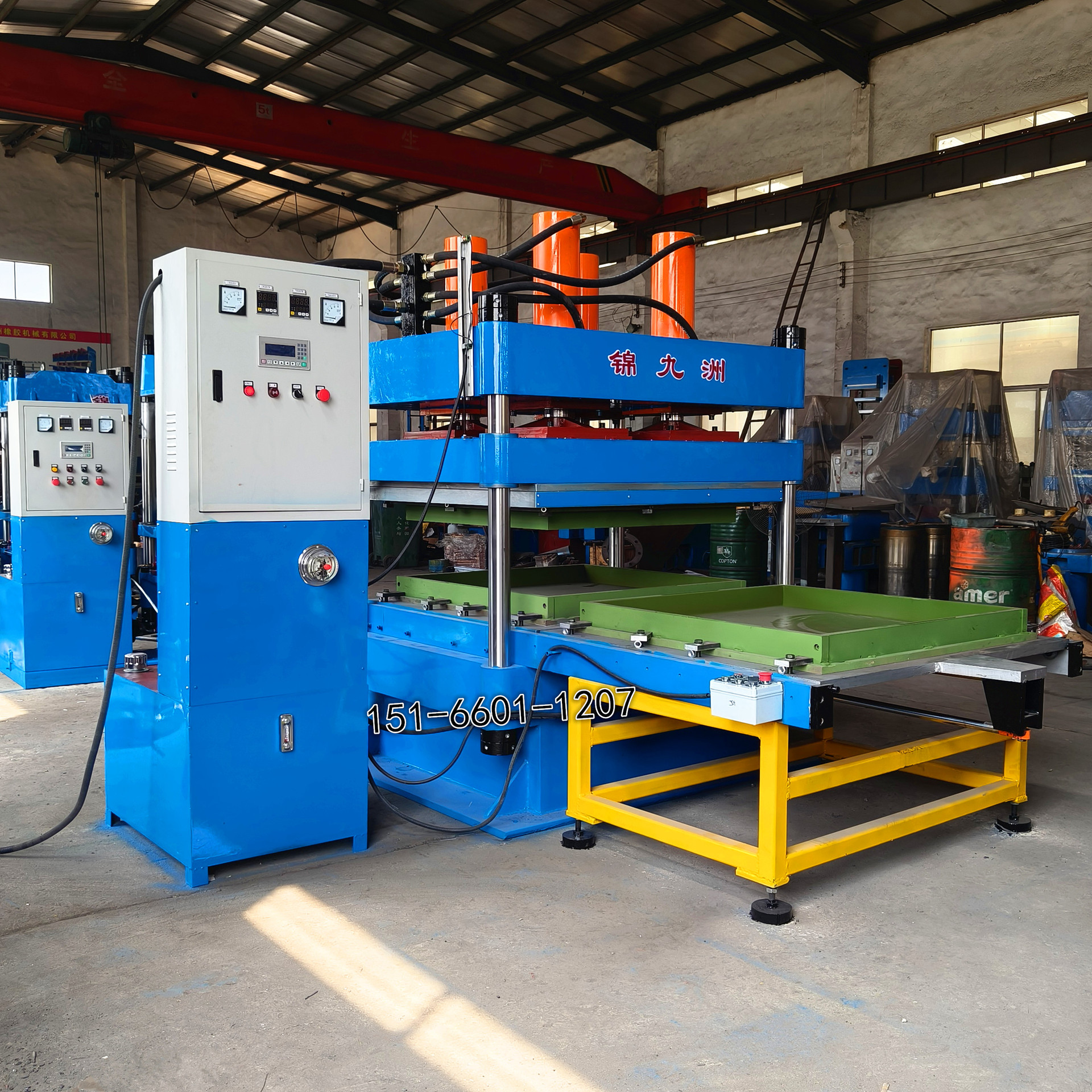 球场EPDM橡胶颗粒地砖硫化机 上压一模四件橡胶地砖成型机