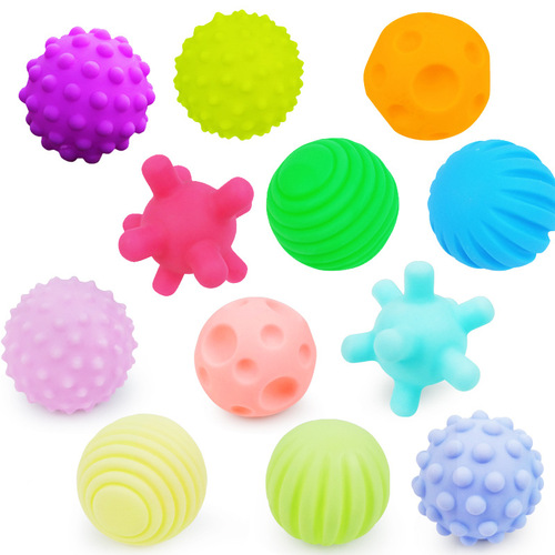 Baby hand grab ball toy multi-texture touch ball children's massage grasp soft rubber educational touch ball for bathing