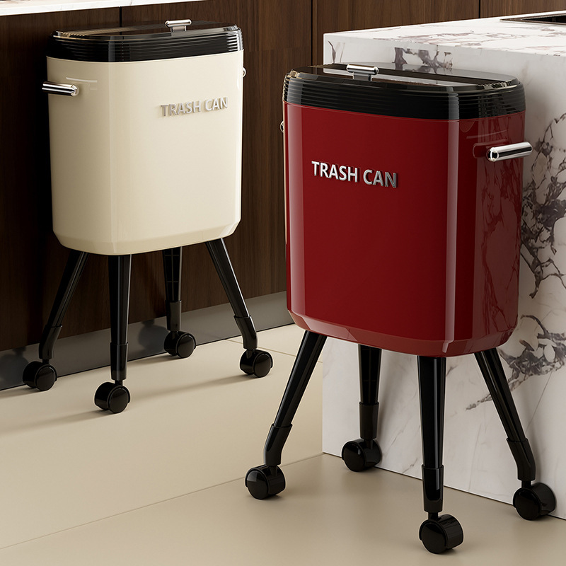 Bend-Free Tall Trash Can for Kitchen, Home, High-End Living Room, Accessible Luxury, Large-Capacity Removable Trash Can with Lid