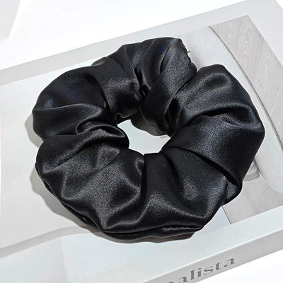 Large Size High-End Hair Accessory — Saç üçün rezinlər - 30mm-6cm-hair-tie-black