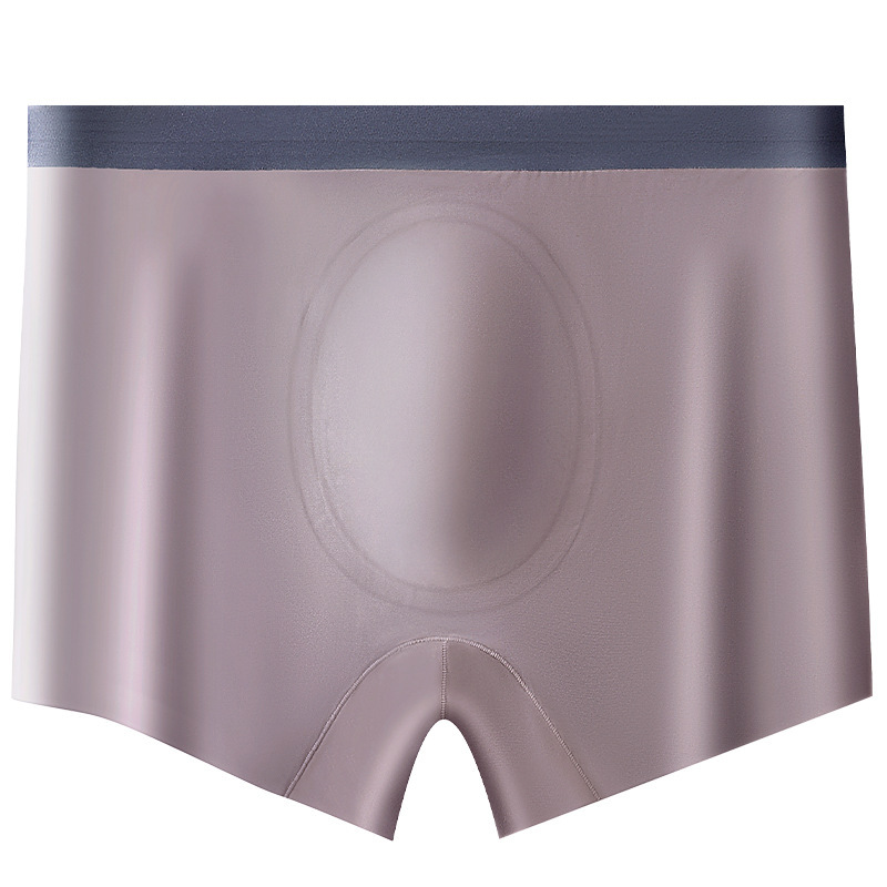0A Bóxer de entrepierna de cápsula espacial antibacteriana Ácido hialurónico Ropa interior de talla grande sin costuras para hombre Ropa interior fina de seda de hielo de verano