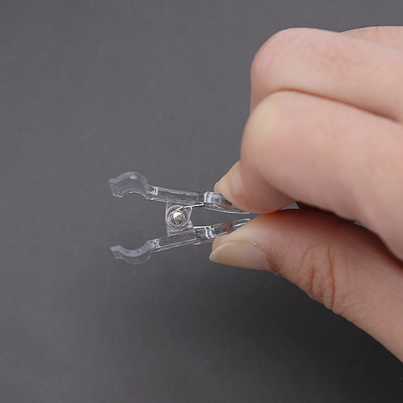 Clip de cola de milano transparente creativo Carpeta de datos de estilo ins para estudiantes, material de oficina de aprendizaje, clip de cola larga, clip de factura pequeño