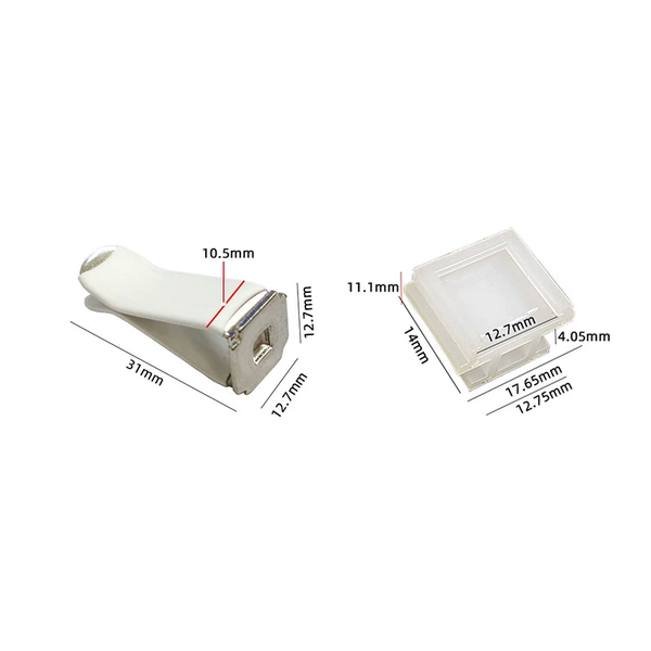 (White) square clip+square card slot