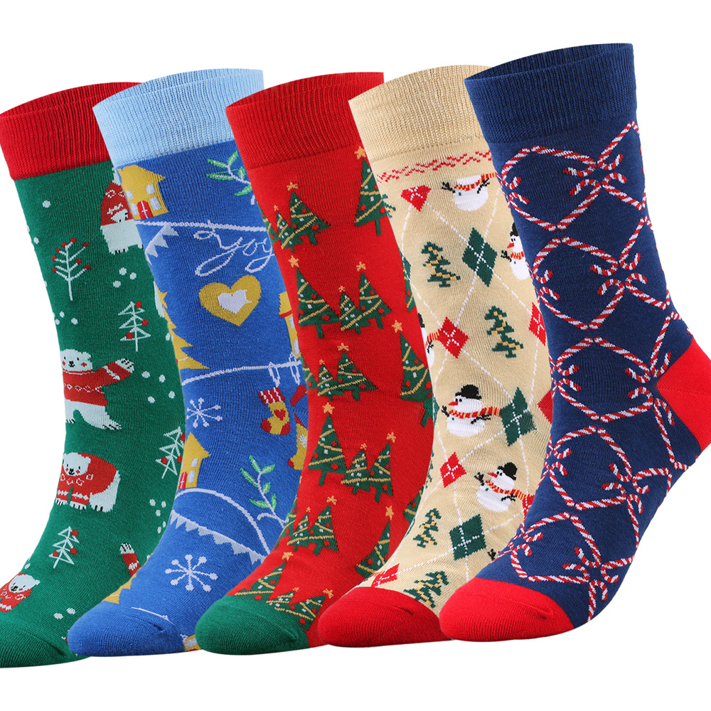 Women's Socks & Hosiery enlarged Christmas socks, large size men's socks, cotton socks, men's socks, women's socks, new Christmas mid tube socks trend_voghion.com