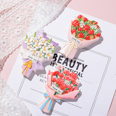 Bouquet Refrigerator Magnet Creative Family Gift Decoration Magnetic Sticker Three-dimensional Fresh and Cute Resin Refrigerator Magnet