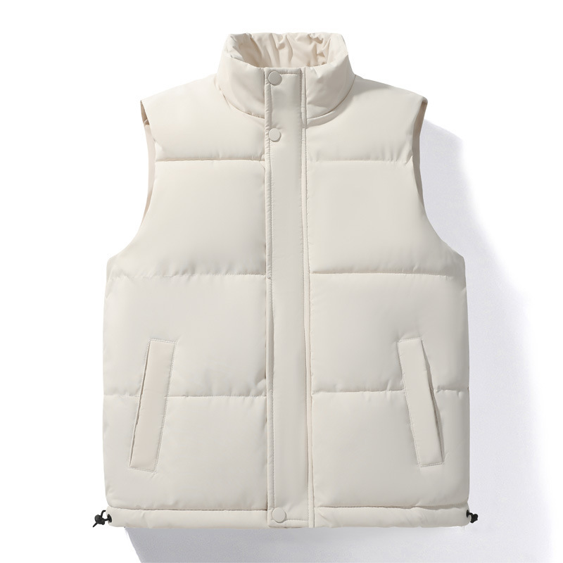 Autumn and Winter Thickened Cotton Vest for Young Men, Solid Color Stand Collar, Warm Casual Cotton Jacket, Sports Outerwear Autumn and Winter Thickened Cotton Vest for Young Men, Solid Color Stand Collar, Warm Casual Cotton Jacket, Sports Outerwear