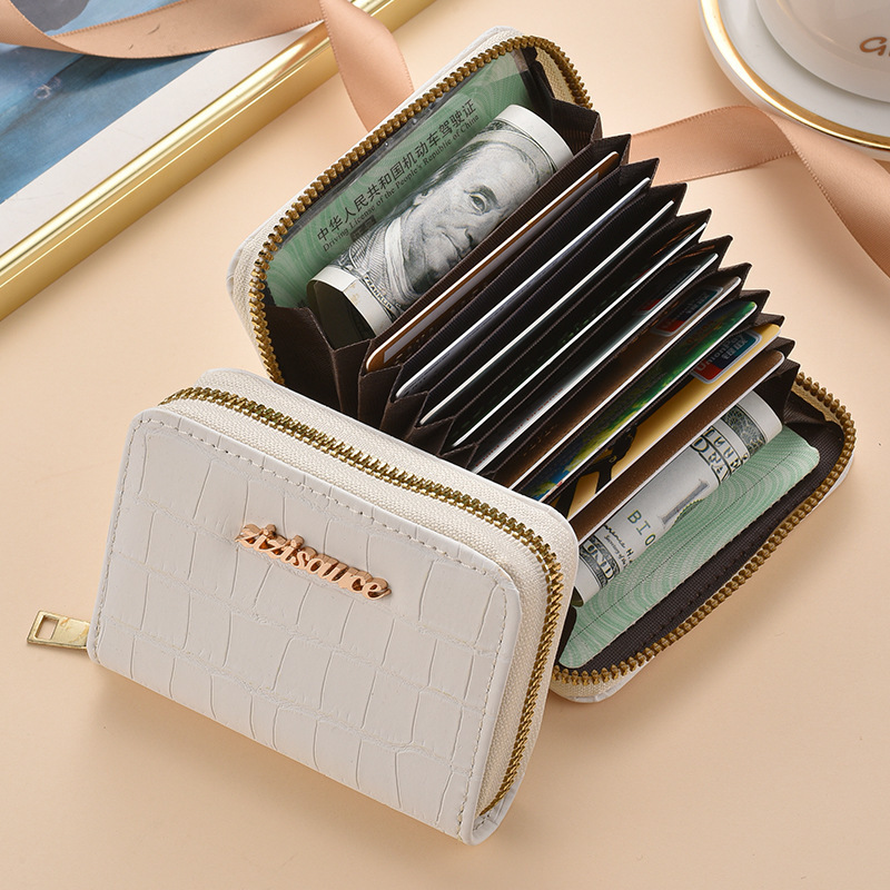 Short Wallet Cross-Border Bestseller Multi-Card Slot Card Holder Fashionable Women's Stone Pattern Zipper Coin Purse in Stock Special Sale