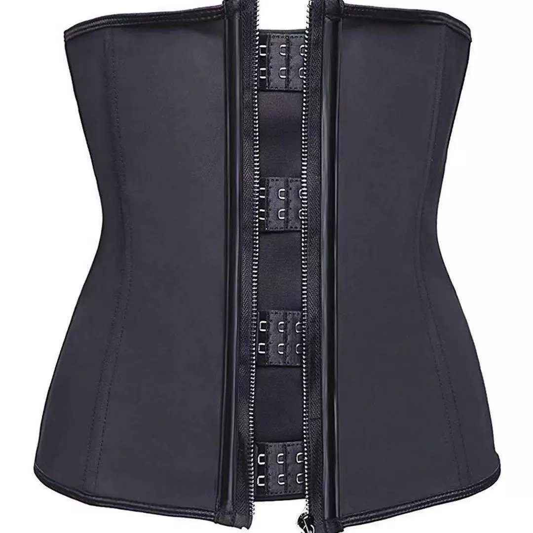 欧美宫廷塑身衣女士拉链束腰带可调节收腹带氯丁橡胶带排扣收腰带