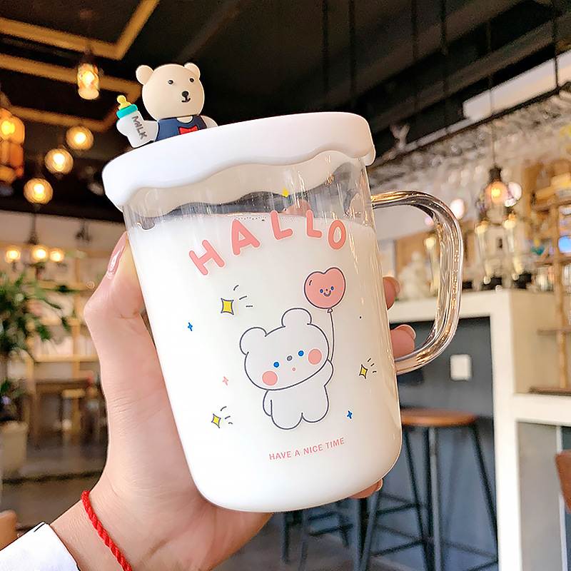 Cute Bear Portable Anti-scalding Glass Cup display picture 5