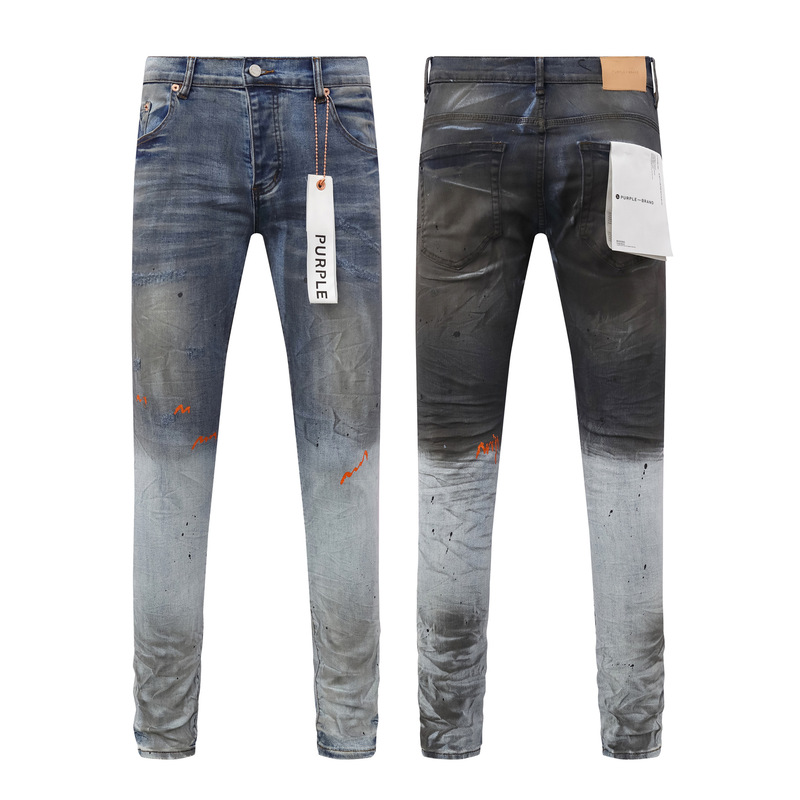 PURPLE BRAND JEANS美潮高街男士休闲破洞设计款修身显瘦牛仔长裤|undefined