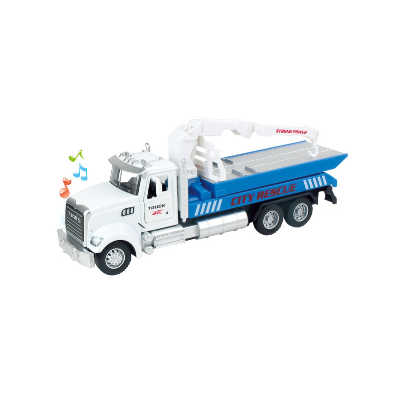 Cross-border Amazon hot selling metal trailer toy truck pull back double door half alloy rescue car