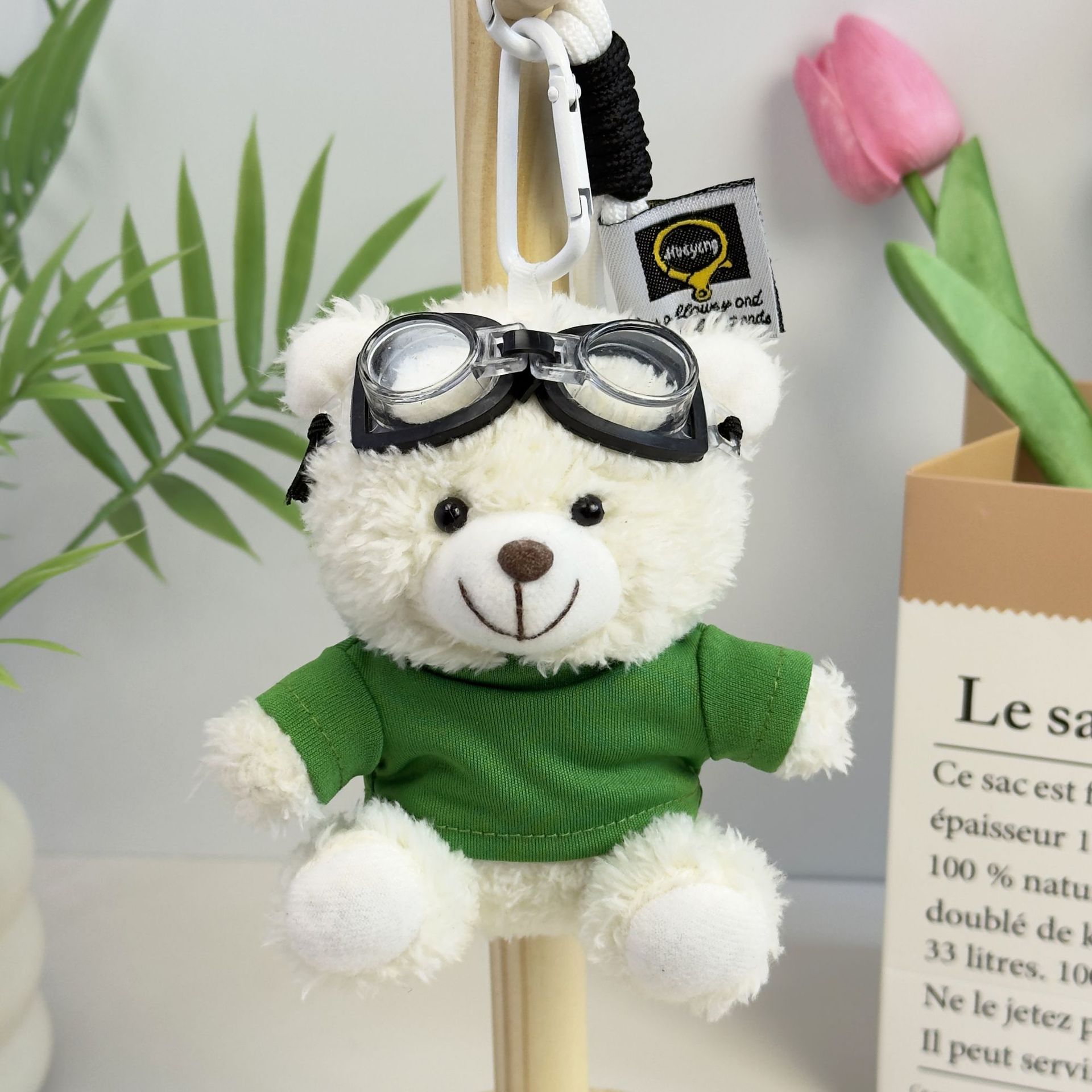 Suéter Teddy Bear Keychain bolsas colgantes muñecas de peluche creativas lindas gafas piloto Teddy Bear