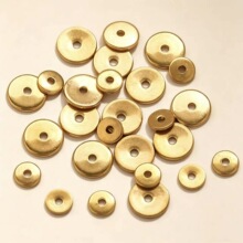 不锈钢油压小圆片珠宝用垫片隔片配饰手工diy饰品配件18k镀金批发