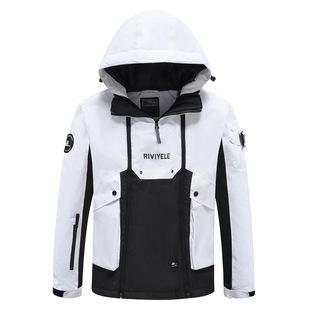 Cross-border e-commerce new outdoor winter men's and women's same windproof waterproof warm breathable single and double board cotton ski suit