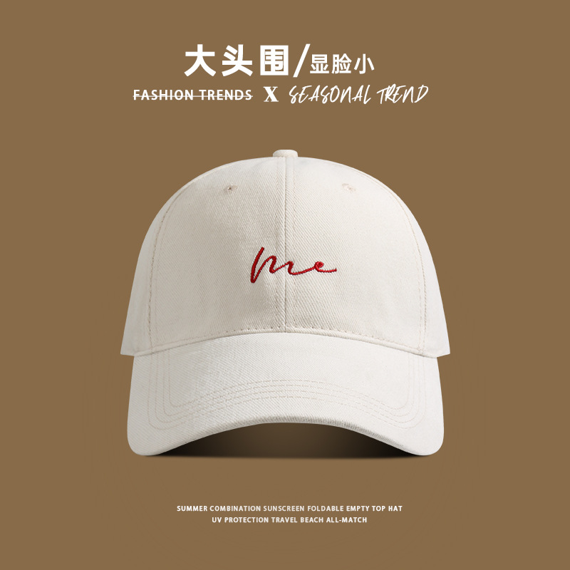 Gorra de béisbol, cara coreana, ala de sombrero pequeña ensanchada, mujer, pómulos, circunferencia de la cabeza grande, sombrero para el sol profundo, sombrero de visera rojo, hombre