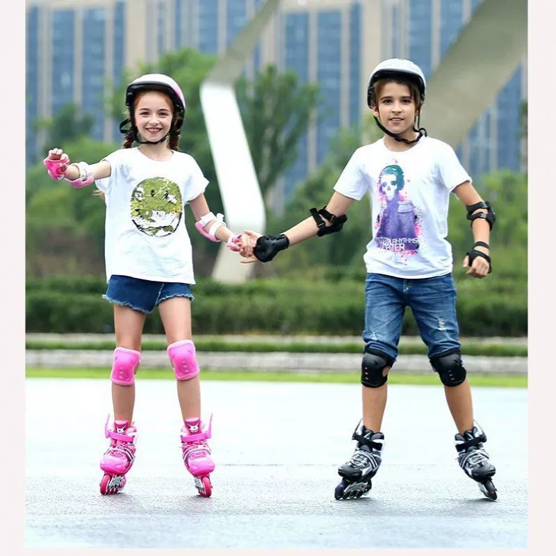 Flashing children's set, roller skates for boys, full set