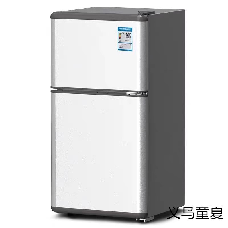 Small Refrigerator Household Small First-Class Energy Efficiency Rental House Two-Person Mini Double-Door Retro Refrigerator