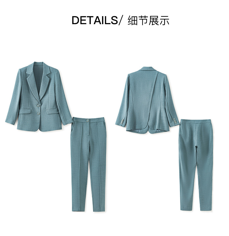 GraceChic 2401107-Nanyou Blazer elegante professionale di alta qualità + pantaloni a gamba dritta, abito da donna in due pezzi_voghion.com
