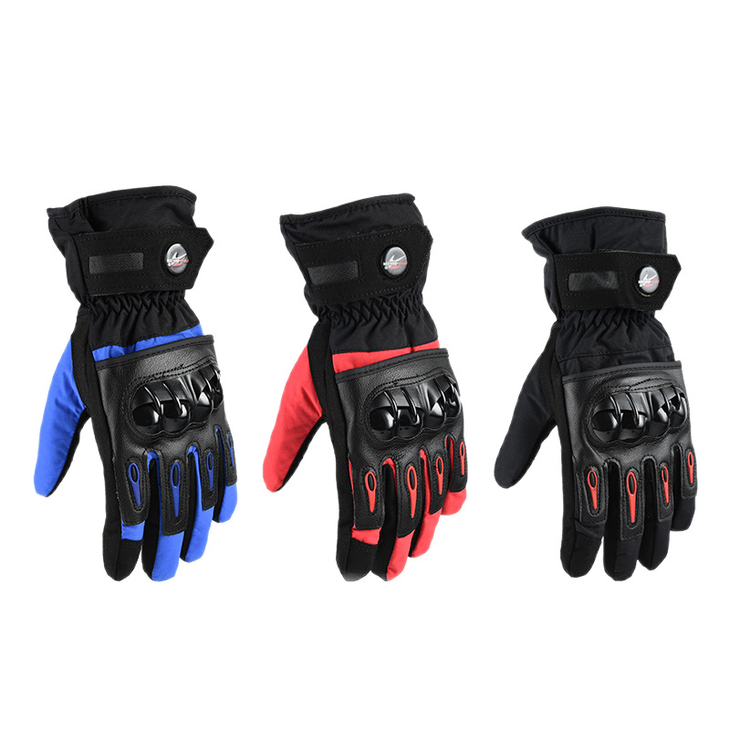 Guantes de motocicleta de invierno de dedo largo, antiviento, calientes, impermeables y resistentes a caídas, para carreras Knight, hombres